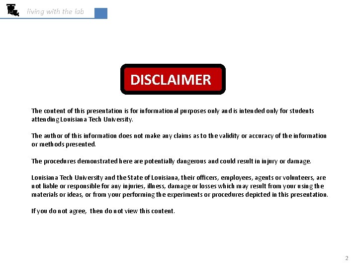 living with the lab Fabrication and testing of