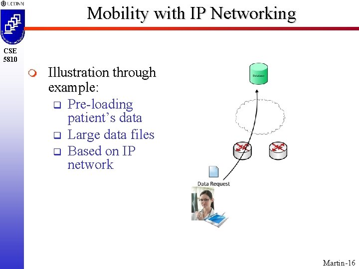 Mobility with IP Networking CSE 5810 m Illustration through example: q Pre-loading patient’s data