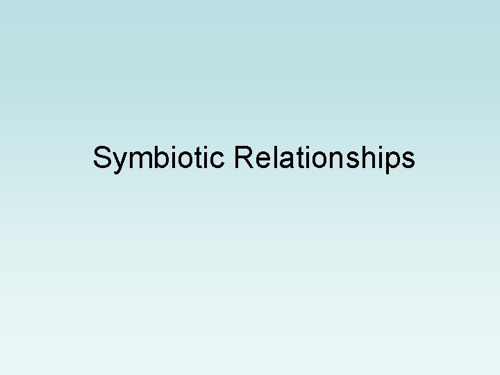 Symbiotic Relationships 