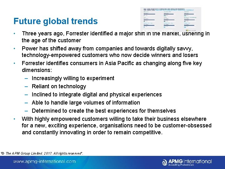 Future global trends • • Three years ago, Forrester identified a major shift in