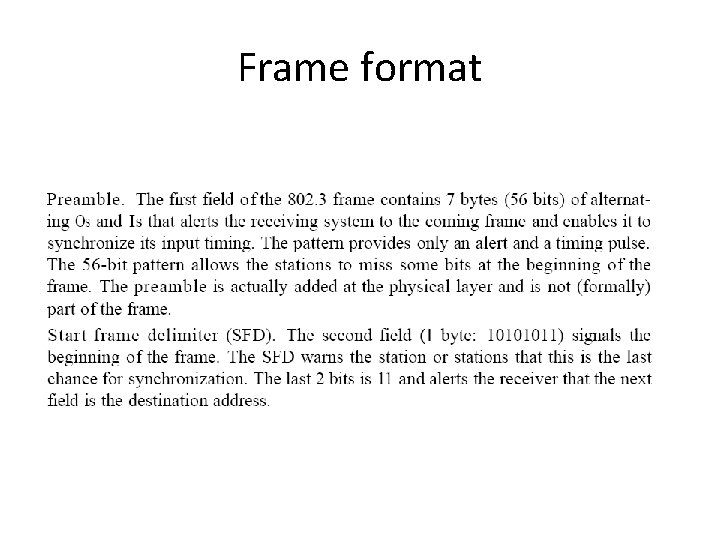 Frame format 