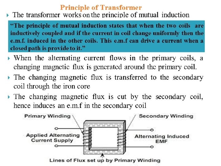 UNITIII Fundamentals of Electrical Machines TRANSFORMER Principle of
