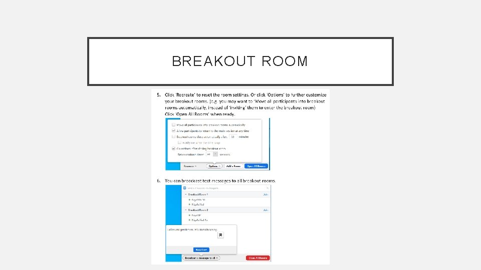 BREAKOUT ROOM 