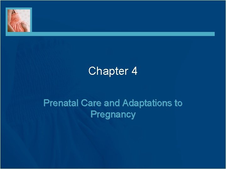 Chapter 4 Prenatal Care and Adaptations to Pregnancy 