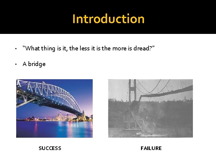 Introduction • “What thing is it, the less it is the more is dread?