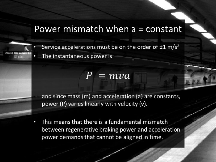 Power mismatch when a = constant 