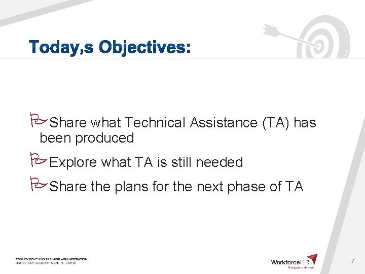  Share what Technical Assistance (TA) has been produced Explore what TA is still