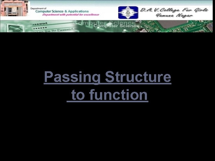 Passing Structure to function 