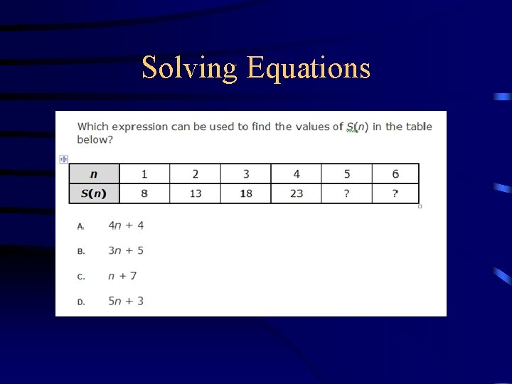 Solving Equations 