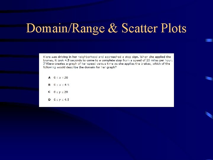 Domain/Range & Scatter Plots 