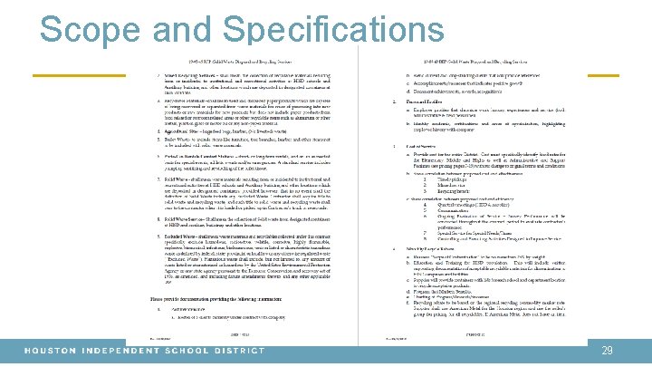 Scope and Specifications 29 