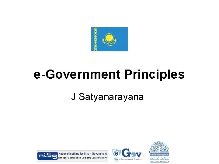 e-Government Principles J Satyanarayana 
