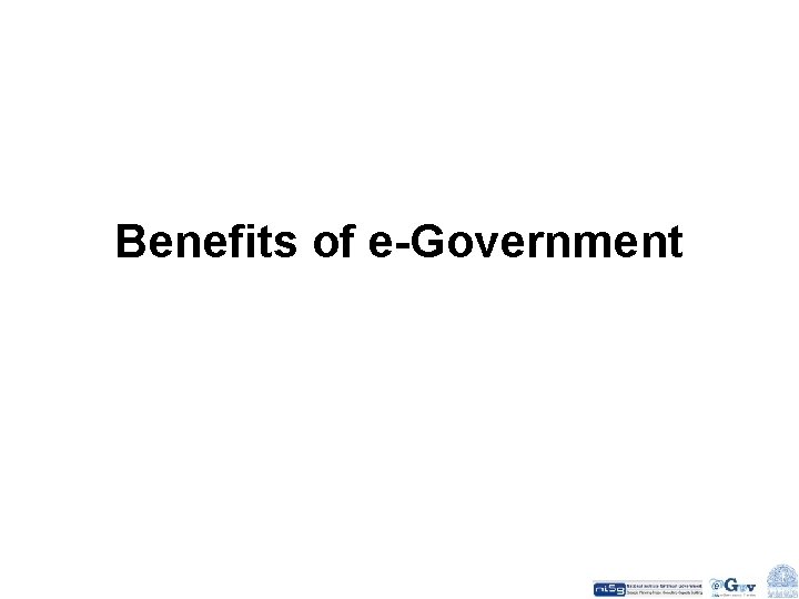 Benefits of e-Government 