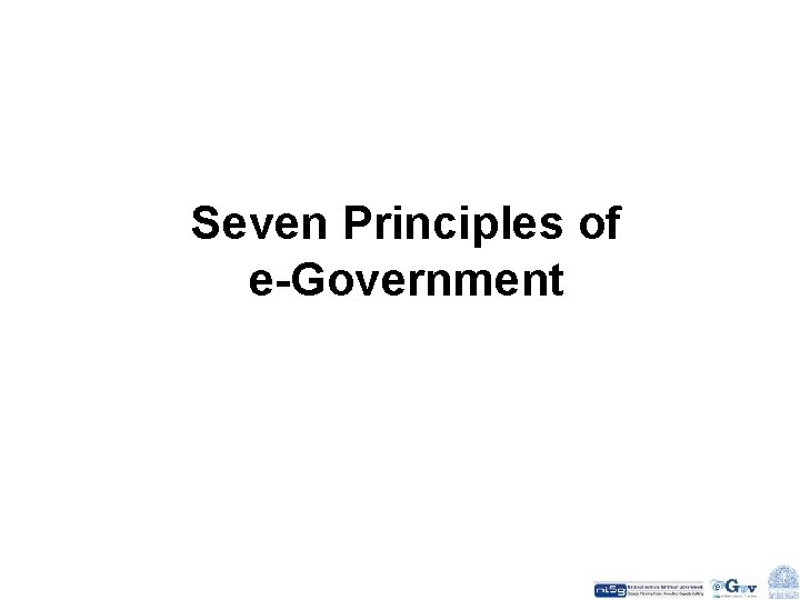 Seven Principles of e-Government 