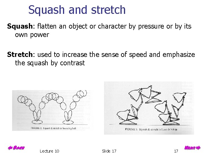 Squash and stretch Squash: flatten an object or character by pressure or by its