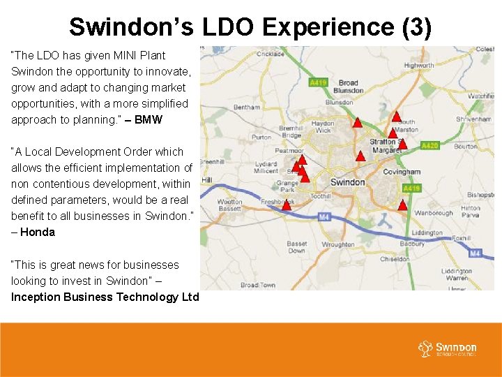 Swindon’s LDO Experience (3) “The LDO has given MINI Plant Swindon the opportunity to Swindon’s LDO Experience (3) “The LDO has given MINI Plant Swindon the opportunity to