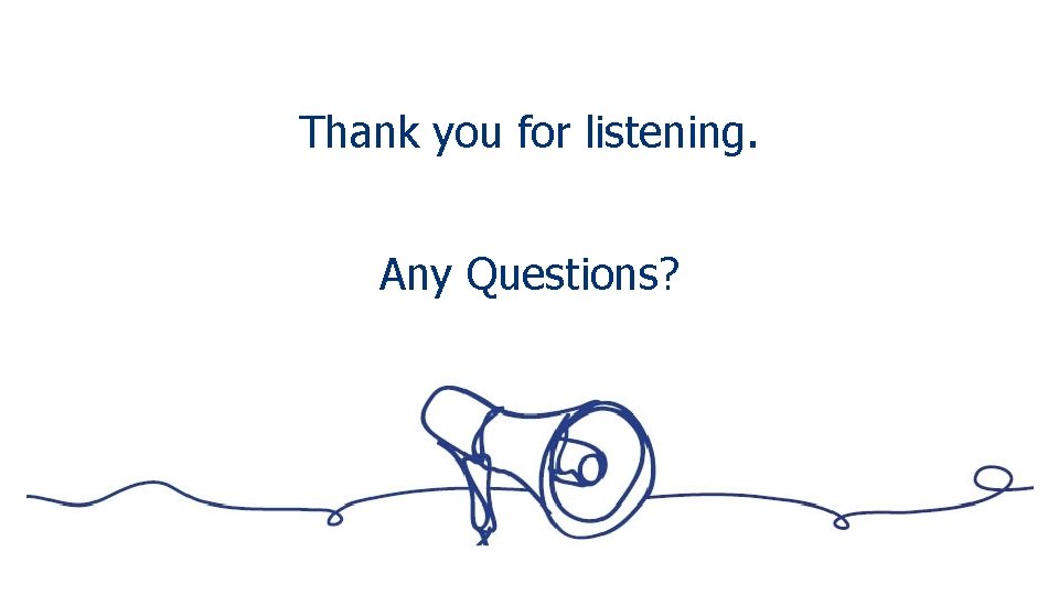 Thank you for listening. Any Questions? Thank you for listening. Any Questions?