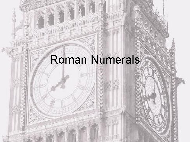 Roman Numerals 