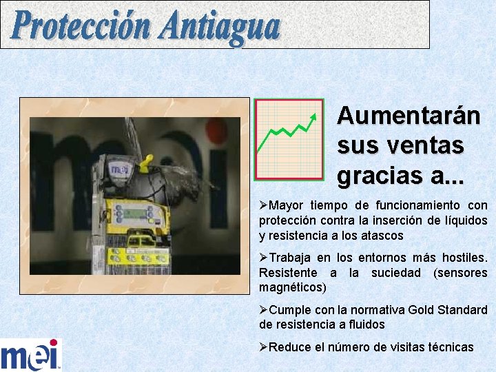 Aumentarán sus ventas gracias a. . . ØMayor tiempo de funcionamiento con protección contra