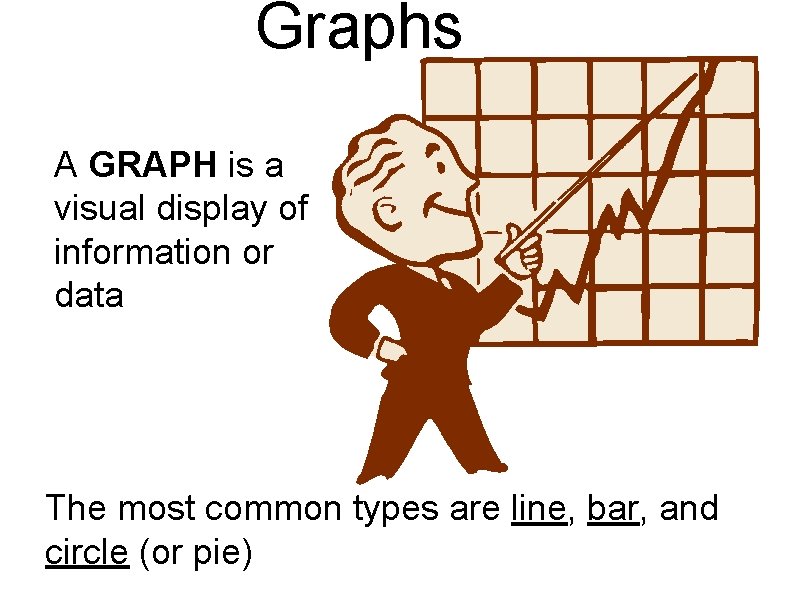 Graphs • A GRAPH is a visual display of information or data • The