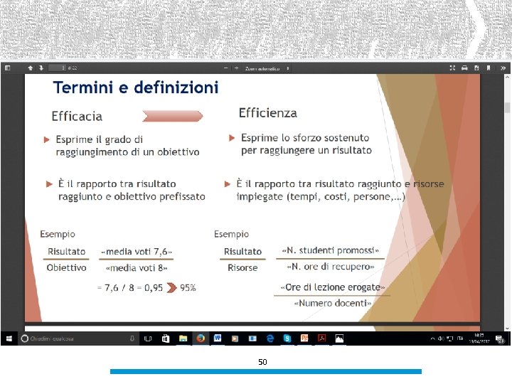  • Efficacia • Efficienza 50 