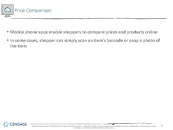 Price Comparison • Mobile phone apps enable shoppers to compare prices and products online