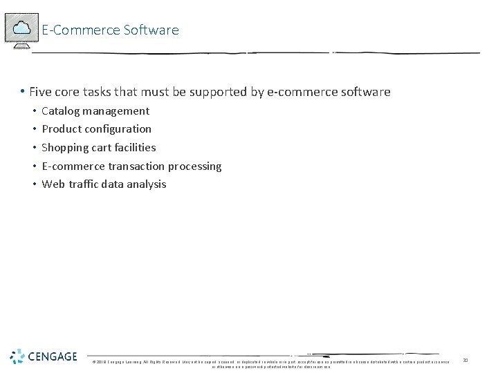 E-Commerce Software • Five core tasks that must be supported by e-commerce software •