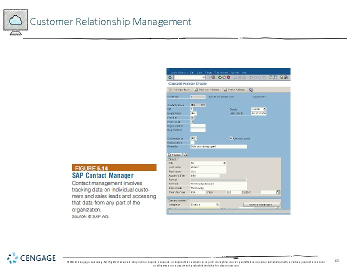 Customer Relationship Management © 2018 Cengage Learning. All Rights Reserved. May not be copied,