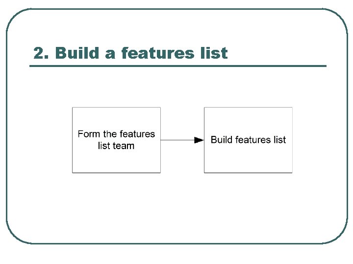 2. Build a features list 