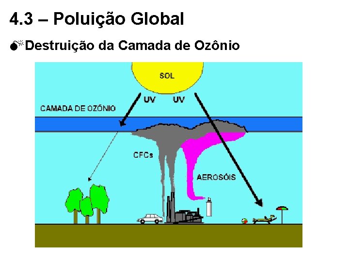 4. 3 – Poluição Global MDestruição da Camada de Ozônio 