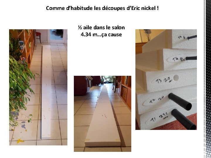 Comme d’habitude les découpes d’Eric nickel ! ½ aile dans le salon 4. 34