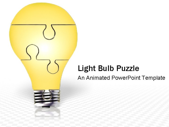 Light Bulb Puzzle An Animated Power. Point Template 