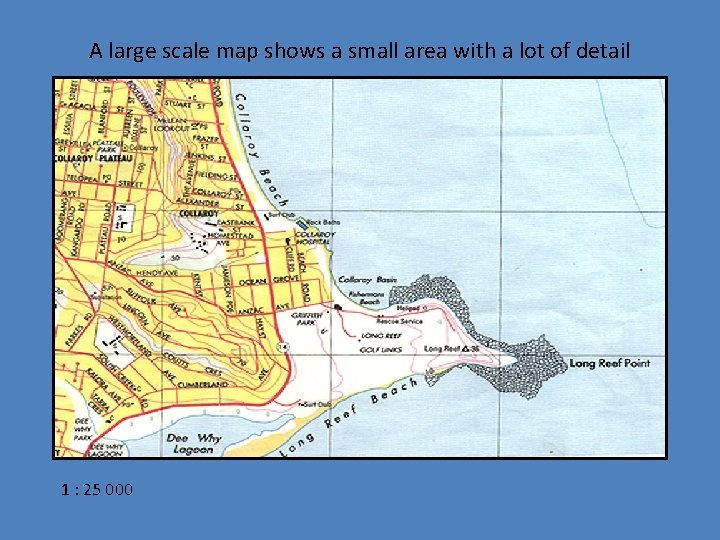 A large scale map shows a small area with a lot of detail 1