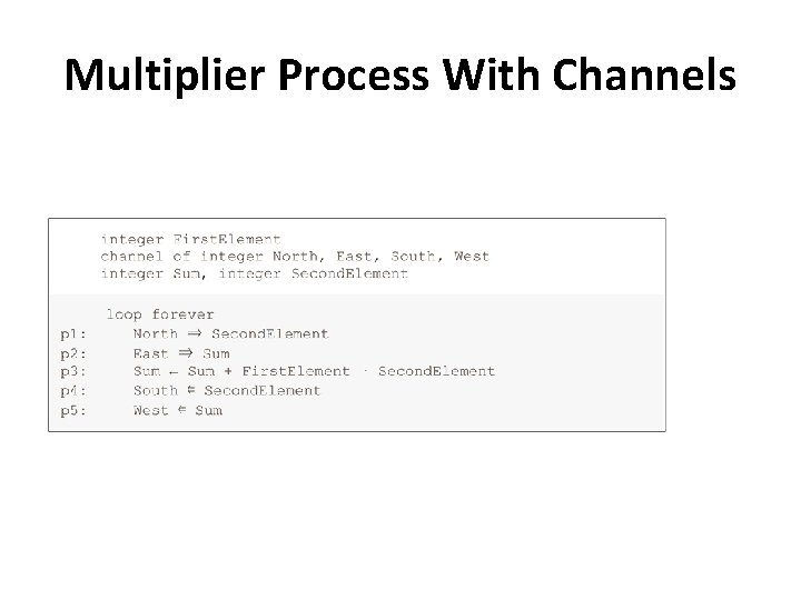 Multiplier Process With Channels 