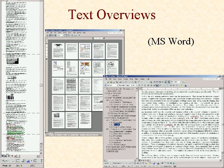 Text Overviews (MS Word) 