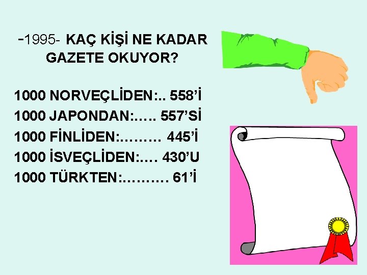 -1995 - KAÇ KİŞİ NE KADAR GAZETE OKUYOR? 1000 NORVEÇLİDEN: . . 558’İ 1000 -1995 - KAÇ KİŞİ NE KADAR GAZETE OKUYOR? 1000 NORVEÇLİDEN: . . 558’İ 1000