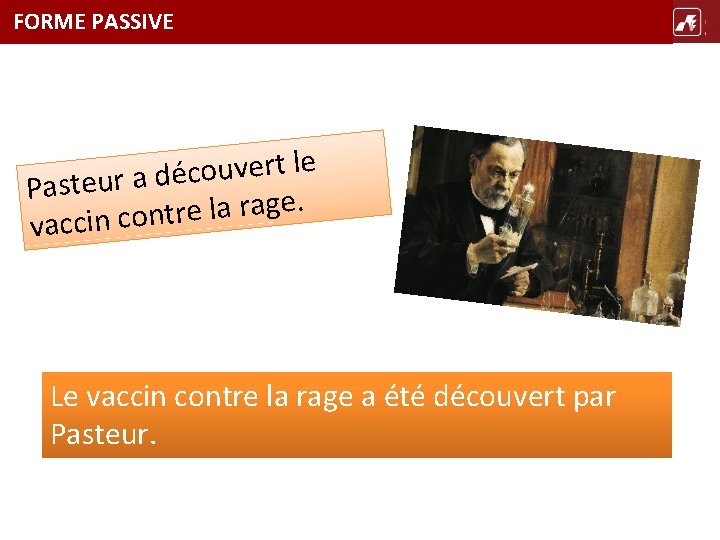 FORME PASSIVE TÍTULO e l t r e v u o c Pasteur a