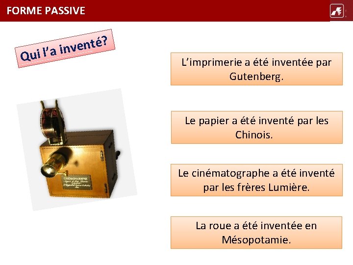 FORME PASSIVE TÍTULO ? é t n e v in a ’ l i