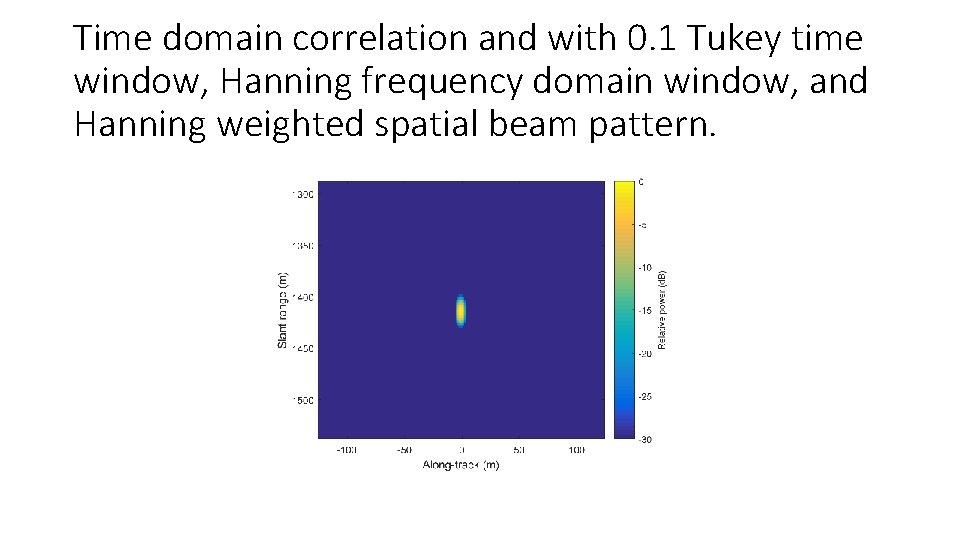 Time domain correlation and with 0. 1 Tukey time window, Hanning frequency domain window,