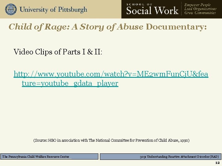 Child of Rage: A Story of Abuse Documentary: Video Clips of Parts I &