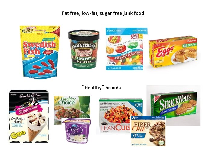 Fat free, low-fat, sugar free junk food “Healthy” brands 