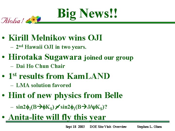 Big News!! • Kirill Melnikov wins OJI – 2 nd Hawaii OJI in two