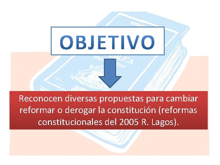 Reconocen diversas propuestas para cambiar reformar o derogar la constitución (reformas constitucionales del 2005