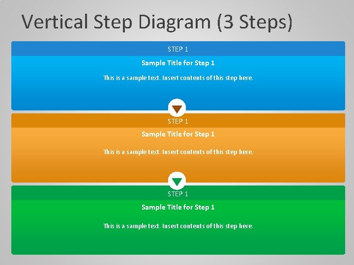 Vertical Step Diagram (3 Steps) STEP 1 Sample Title for Step 1 This is
