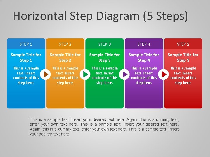 Horizontal Step Diagram (5 Steps) STEP 1 STEP 2 STEP 3 STEP 4 STEP