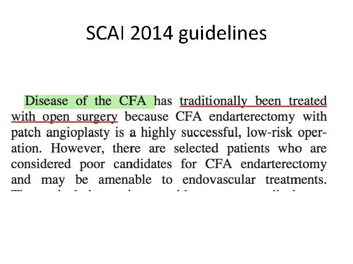 SCAI 2014 guidelines 