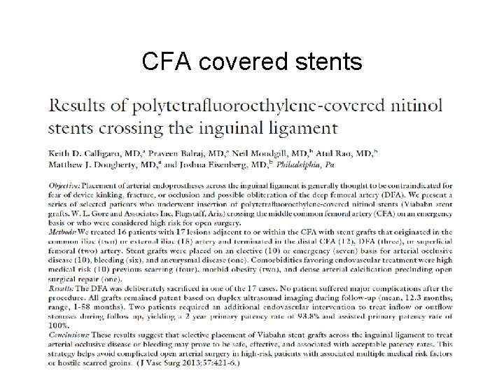 CFA covered stents 