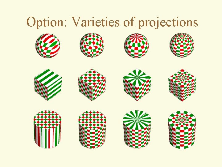 Option: Varieties of projections 