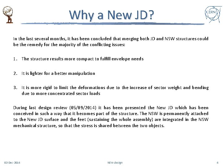 Why a New JD? In the last several months, it has been concluded that