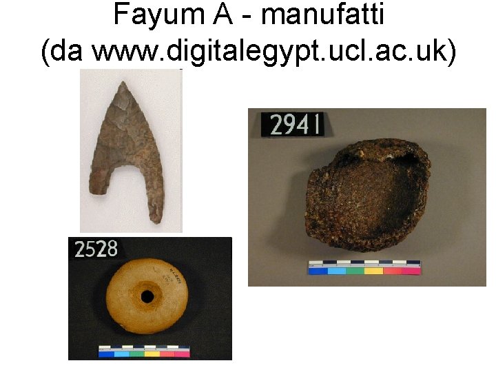 Fayum A - manufatti (da www. digitalegypt. ucl. ac. uk) 